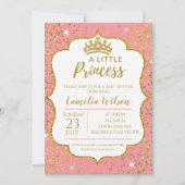 Little Princess Gold Crown Pink Baby Shower Invitation (Front)