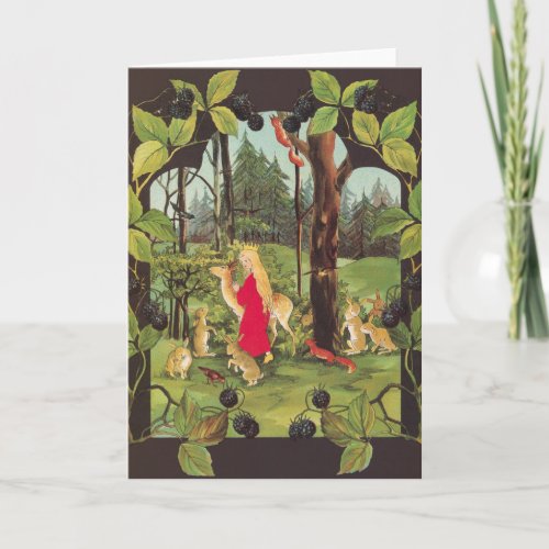 Little Princess in the Forest Greeting Card