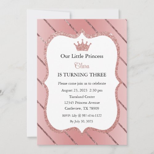 Little Princess Invitation Princess Birthday Invitation