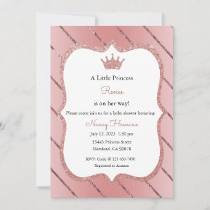 Little Princess Invitation, Rose Gold Invitation