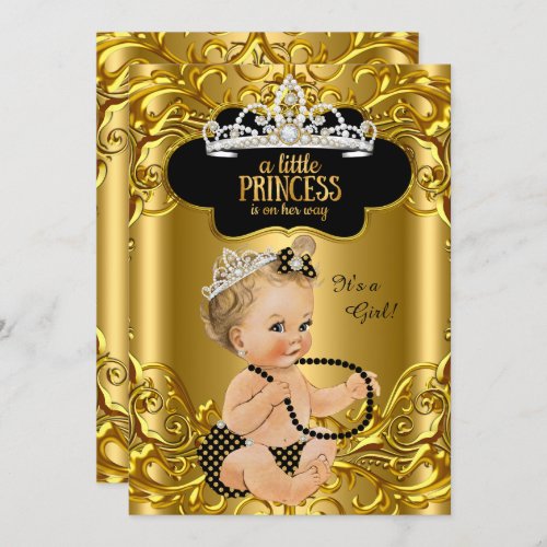 Little Princess is on her way Baby Shower Blonde Invitation