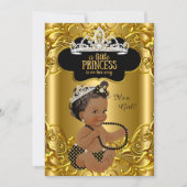 Little Princess is on her way Baby Shower Ethnic Invitation (Front)