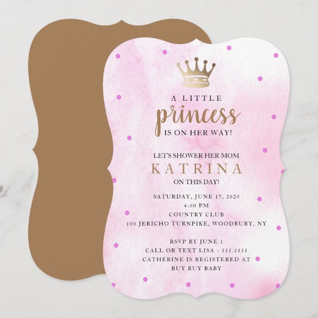 Little Princess is on her way! Pink Baby Shower Invitation (Front/Back)