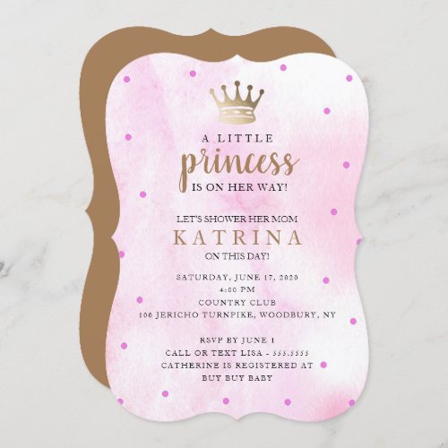 Little Princess is on her way Pink Baby Shower Invitation