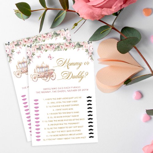 Little Princess Mommy or Daddy Baby Shower Game