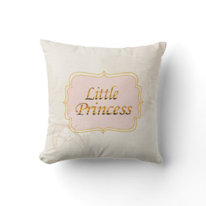 Little Princess Name Tag Throw Pillow