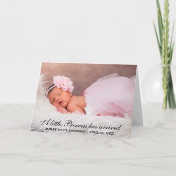 Little Princess New Baby Announcement Folded Card by HappyMemoriesPaperCo at Zazzle
