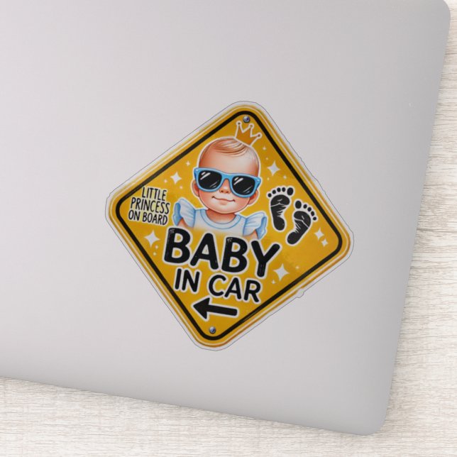Little Princess On Board - Baby in Car  Sticker (Detail)
