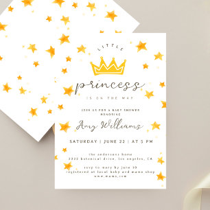 Little Princess On The Way Boho Stars  Baby Shower Invitation
