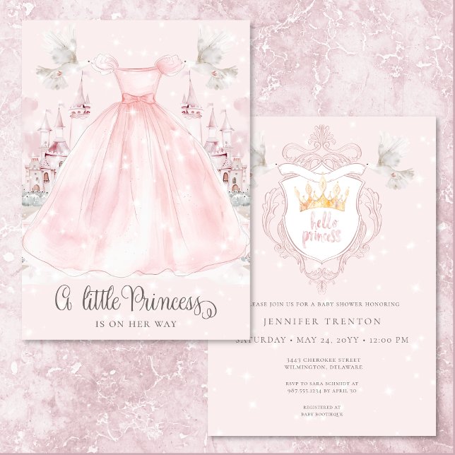 Little Princess on the Way Pink Baby Shower Invitation (Little Princess on the Way Pink Baby Shower Invitation)