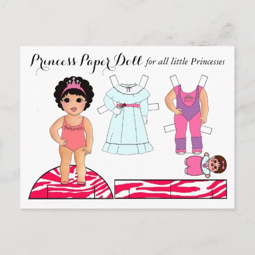 Little Princess Paper Doll Party Postcards