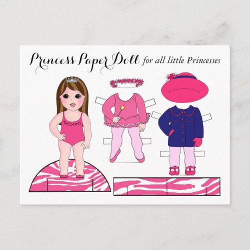 Little Princess Paper Doll Party Postcards