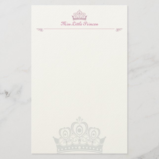 Little Princess Personalised Note-paper Stationery (Front)