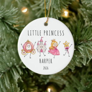 Little Princess Personalized Girl Ceramic Ornament
