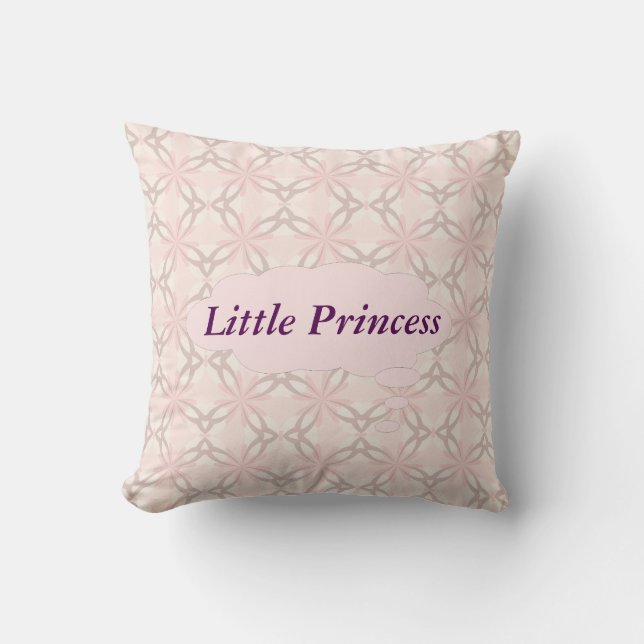 Little Princess Personalized Throw Pillow (Front)