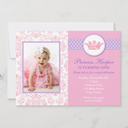 Little Princess Photo Birthday Invitations | Zazzle