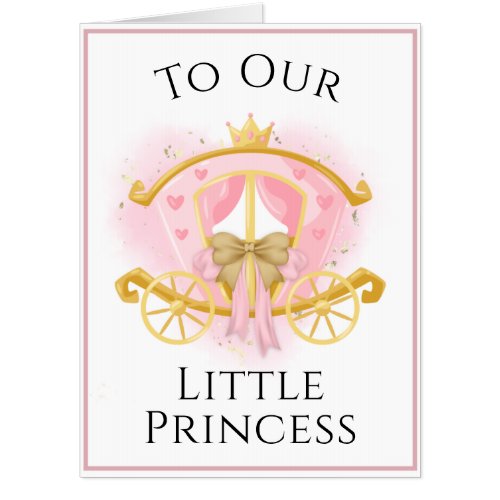 Little Princess Pink and Gold Birthday Card