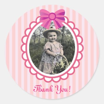 Little Princess Pink Birthday Classic Round Sticker by thepapershoppe at Zazzle