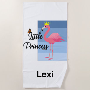 Little Princess Pink Flamingo Design - Beach Towe Beach Towel