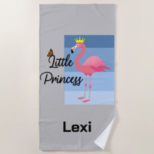 Little Princess Pink Flamingo Design - Beach Towe Towel