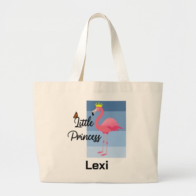 Little Princess Pink Flamingo Design - Jumbo Tote (Front)
