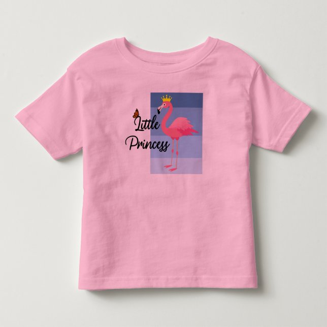 Little Princess Pink Flamingo Design - Toddler Fin Toddler T-shirt (Front)