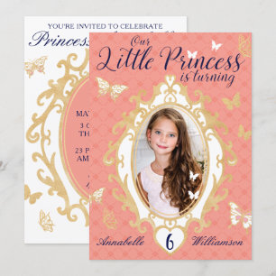 Little Princess Pink & Gold Birthday Invitation