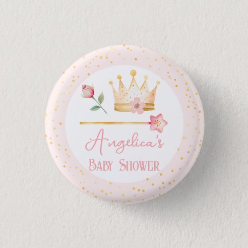 Little Princess Pink Royal Baby Shower Button