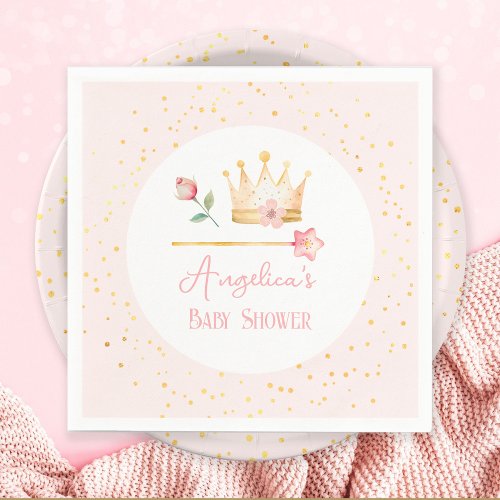 Little Princess Pink Royal Baby Shower Napkins