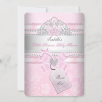 Little Princess Pretty Baby Shower Girl Butterfly Invitation