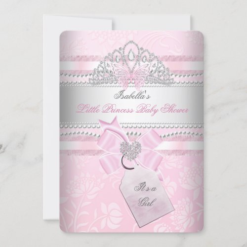 Little Princess Pretty Baby Shower Girl Butterfly Invitation