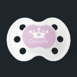 Little Princess Purple Baby Girl Custom Monogram Pacifier<br><div class="desc">Stylish custom baby pacifier for your little princess features a crown with heart accent and text that can be personalized with baby's first name or other wording.  Makes a great baby shower gift or gift for a new mother.  Lavender purple and white design colors.</div>