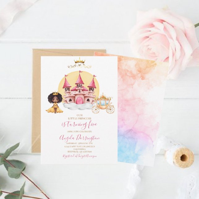 Little princess royal celebration watercolor invit invitation (Creator Uploaded)