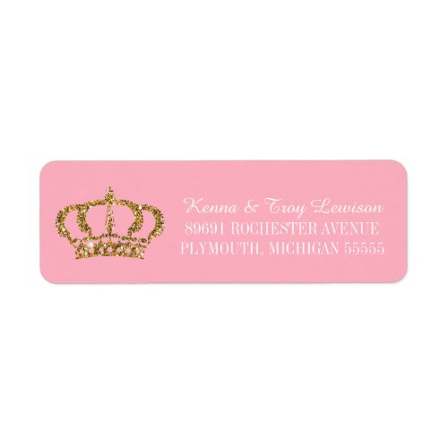 Little Princess Royal Crown Return Address Label