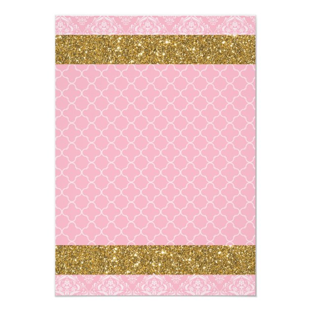 Little Princess Royal Pink And Gold Baby Shower Invitation