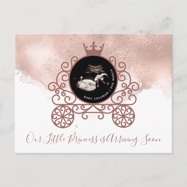 Little Princess Sonogram Pregnancy Announcement  (Front)