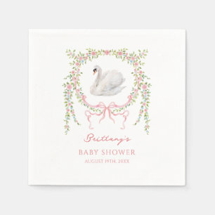 Little Princess Swan Girl Baby Shower Napkins