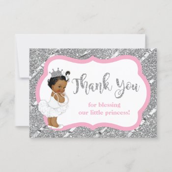Little Princess Thank You Card  Faux Glitter by DeReimerDeSign at Zazzle