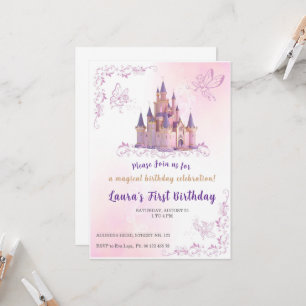 Little princess Theme invitaion. Kids party. Invitation