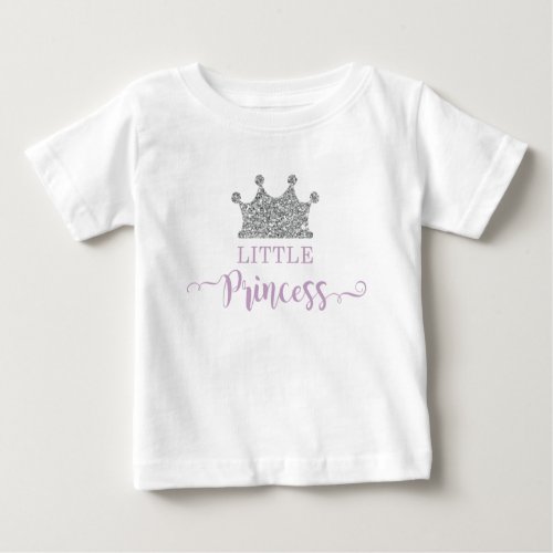 Little Princess Tutu Bodysuit Purple and Silver Baby T_Shirt