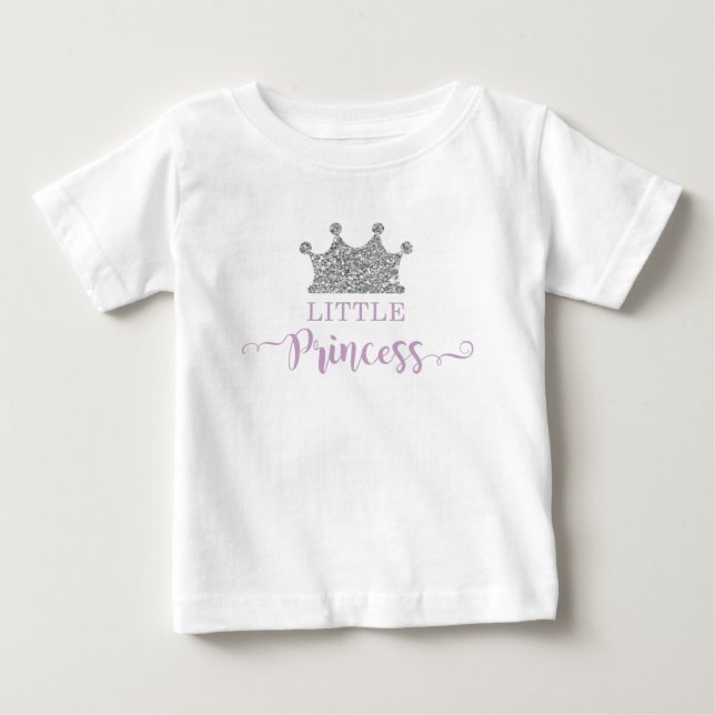 Little Princess Tutu Bodysuit, Purple and Silver Baby T-Shirt (Front)