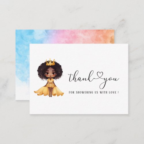 Little Princess watercolor thank you Note Card