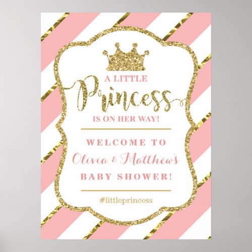 Little Princess Welcome Sign Poster Baby Shower