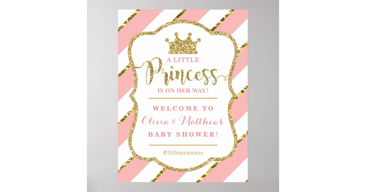 Little Princess Welcome Sign Poster, Baby Shower | Zazzle