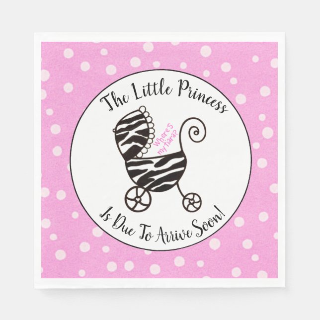 Little Princess - “Where is My Tiara?” Shower  Napkins (Front)