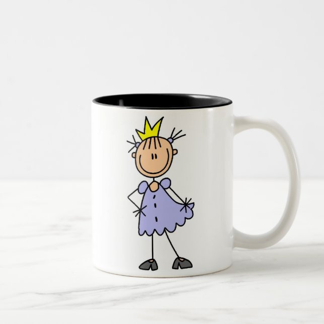 Little Princess With Crown Two-Tone Coffee Mug (Right)
