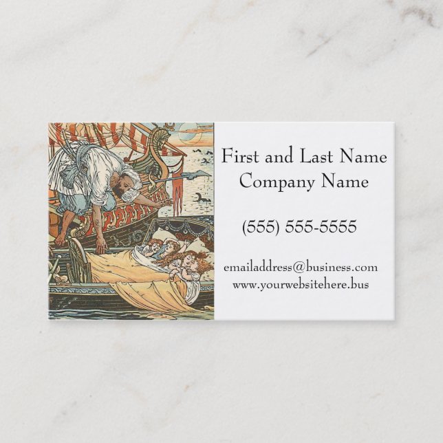 Little Princesses Baby Girl Fairy Tale Cartoon Business Card (Front)