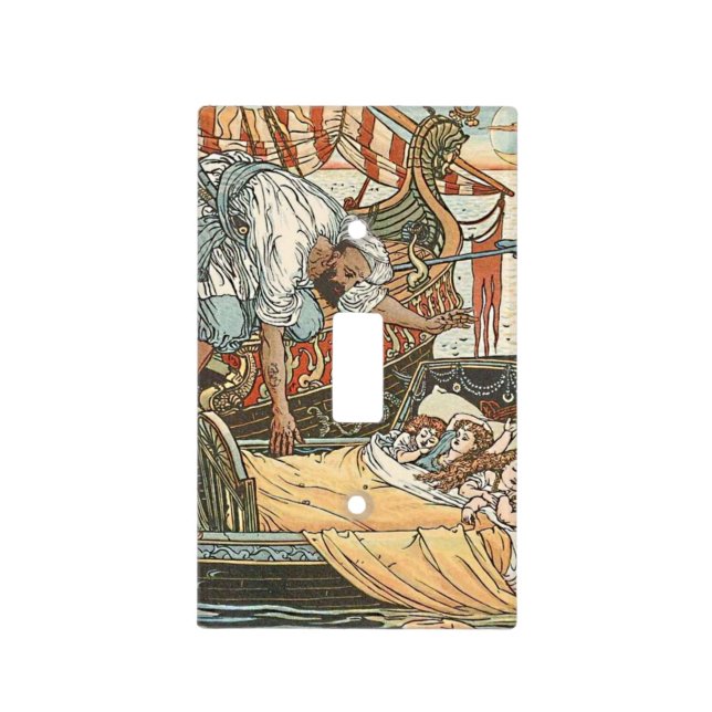 Little Princesses Baby Girl Fairy Tale Cartoon Light Switch Cover (Front)