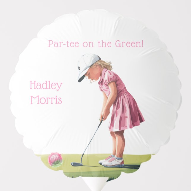 Little Pro in Pink: Birthday on the Green Balloon (Front)