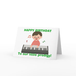 Little Prodigy Birthday Wish Piano Keyboard Boy Card